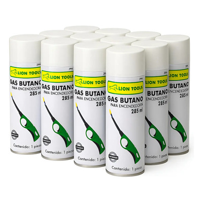 Gas Butano Para Encendedores Lion Tools 12 Piezas De 285 Ml | Meses sin interés