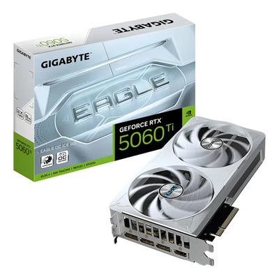 Tarjeta de Video GIGABYTE GeForce RTX 5060 Ti EAGLE OC ICE 8G GDDR7 3 Fan DLSS 4 PCI Express 5.0 IA | Envío gratis