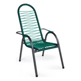 Cadeira De Área Cordinha Varanda Alpendre Reforçada Fio Pvc Cor Verde Liso 63 Cm X 93 Cm