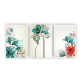 Quadro Decorativo Flores Design Tiffany 3pc