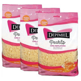 Kit 3 Unidades Cera Natural De 01 Kg - Depimiel Em Pérolas