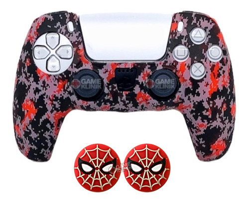 Funda Protector De Control Ps5 Spiderman + Gomas 03