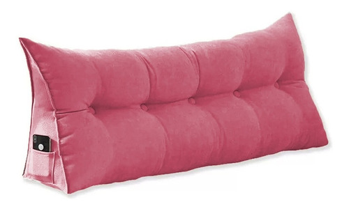 Almofada Cabeceira Ana Cama Casal 140cm Suede Rosa