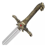 Espada Medieval Decorativa Aõ Inox Com Suporte De Parede 
