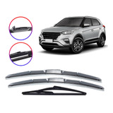 Kit 3 Palhetas Limpa Parabrisa Hyundai Creta 2017 2018 2019