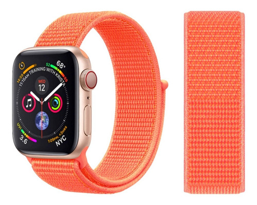 Pulseira Nylon Loop Velcro Compatível Com Apple Watch E Iwo