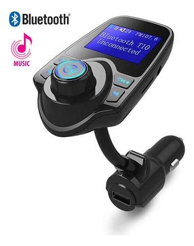 Transmisor De Carro Bluetooth Modulador Mp3 Usb Cargador T10