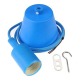 Pendente Silicone Colorido C/ Soquete Cabo Tecido Azul Claro 110v/220v (bivolt)