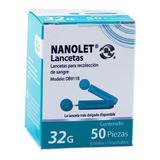 Lancetas Nanolet Para Glucometro Gmate 50 Pzas Color Azul Claro