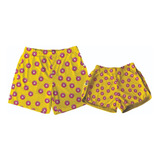 Short Casal Kit Bermudas Praia Estampado 2 Peças Simpsons 