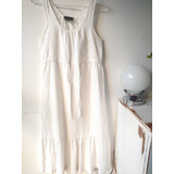 Vestido Lino Importado Cynthia Rowley Talle S Apto M Liquido