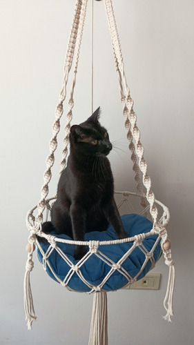 Cama Colgante / Hamaca / Cucha Para Gatos Hecha En Macrame