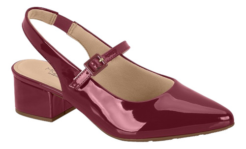 Sapato Scarpin Fem Modare Slingback Mule Salto Baixo Bloco 