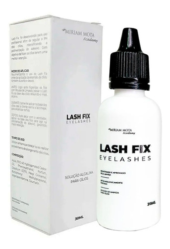 Lash Fix Solução Limpeza Alcalina Cílios Miriam Mota 30ml 