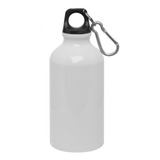 Botella Sublimable Aluminio 400ml Blanca Con Mosquetón