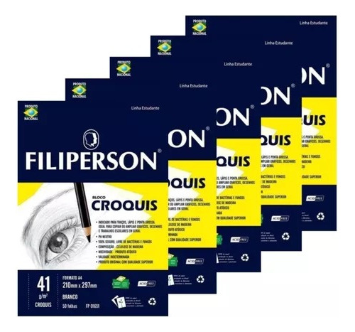 Bloco Papel Manteiga Croquis Filiperson A4 41g 5 Blocos