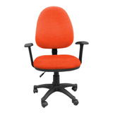 Silla Gerencial Lizza Alta Con Brazos Naranja