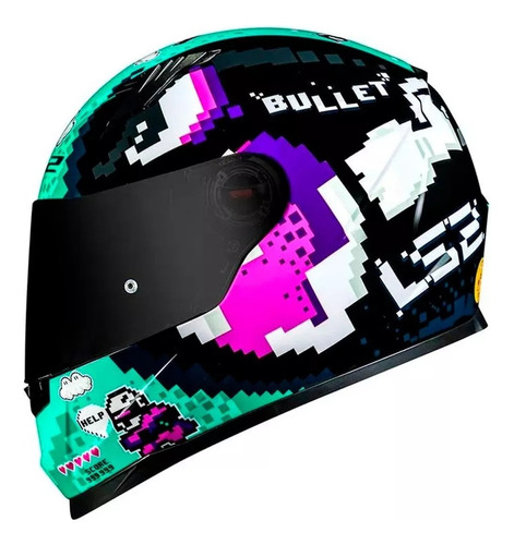 Capacete Ls2 Ff358 Bullet Preto Azul Lançamento