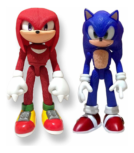 Sonic Y Knuckles Nudillos Juguete Figura Articuladas Con Luz