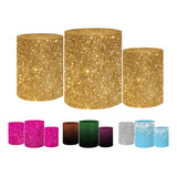 Trio Capas De Cilindro Tecido Sublimado 3d Glitter