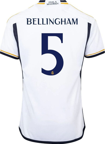 Jersey Real Madrid 2024 Local Blanco Jude Bellingham Niño