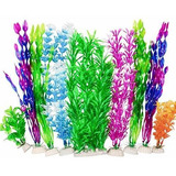 Plantas Artificiales Grandes Para Acuario, Pack De 9.