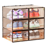 Set 6 Cajas Organizadoras De Zapatos Apilables Multiuso 33cm