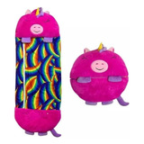 Saco De Dormir Para Niñas Infantil Almohada Peluche Fucsia