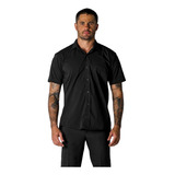 Camisa Social Confort Masculina Manga Curta Para Uniforme