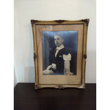 Antiguo Marco Frances Cuadro Con Vidrio 43x33 Foto Comunion