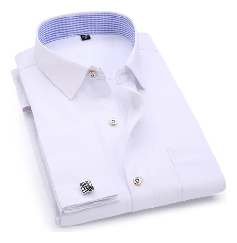 Camisa De Vestir Para Hombre, Camisa De Trabajo Francesa