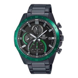 Reloj Casio Edifice Efr-571dc-1avudf Color De La Correa Negro Color Del Bisel Verde Color Del Fondo Gris