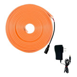 Neon Flex 5m 12v Ip68 Sumergible Naranja Incluye Fuente 