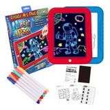 Tableta Dibujo Magic Pad Tablero Magico Luz 6 Marcadores