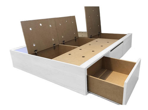 Box Sommier Cajones Queen 160x190 Melamina Teka Ártico Mdf