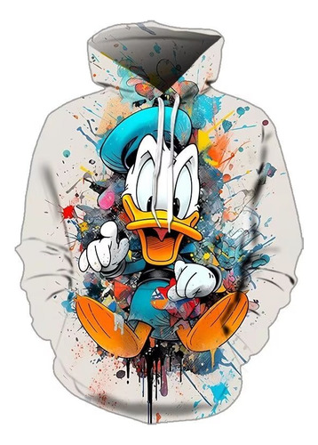 Sudadera Estampado Personalizado Diseño De Tinta Donald Pato