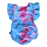 Body Romper Floral Azul  Bori Presente Passeio Festa Praia