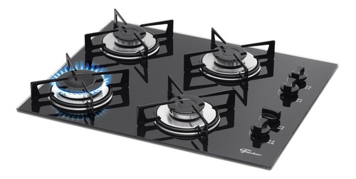 Fogão Cooktop Fischer 4 Bocas Gás Mesa Vidro Preto