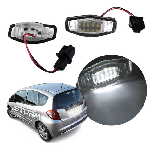 Luz Placa Led Honda Fit 2003 A 2014 Iluminação Par Lâmpada