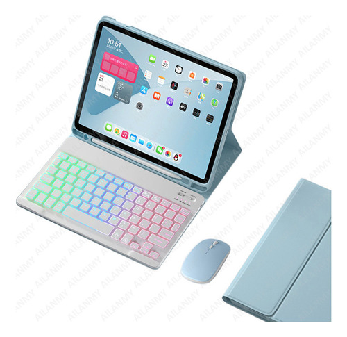 Funda Con Teclado+ratón For iPad 9.º/8.º/7.º 10,2 Pulgadas