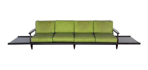 Grande Sofa Antigo Design Anos 60 Liceu Em Jacaranda