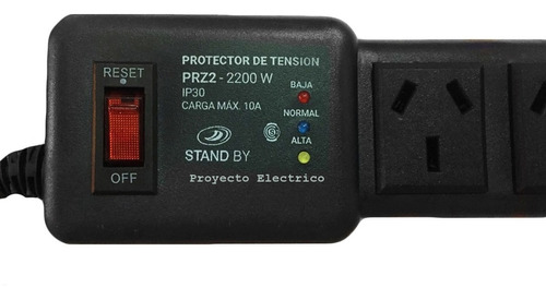 Protector De Tensión Zapatilla 5 Tomas 2200w Full