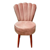 Cadeira Poltrona De Penteadeira Luxo Estofada Veludo Rosê