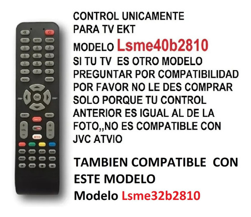 Control Ekt Modelo Smart Netflix Rm-40 Lsme40b2810
