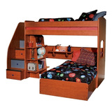 Dormitorio Camas Superpuestas + Estantería + Escalera