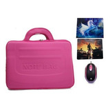 Maleta Case Rosa Para Notebook 15,6 Com Mouse E Mouse Pad