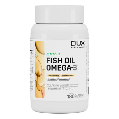 Fish Oil Ômega 3 Pote 180 Capsulas Dux Sabor | Parcelamento sem juros