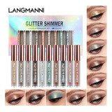 Set De 10 Sombras Líquidas Langmanni Diamond Shining Psyche