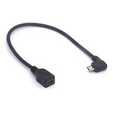 Extensor De Cable Micro Usb A Mini Usb Hembra En Ángulo Rect