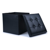 Almacenamiento Plegable Pie Cubo Otomana Negro Asiento ...